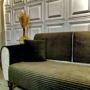 کاور دکوراتیو راه راه سبز زیتونی
